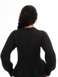 Freya Peplum Crew Neck Sweater