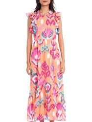 Hannah Dress - Ikat Floral Spice