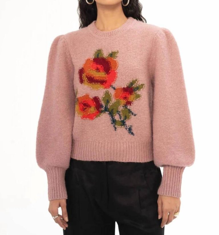 Rosie Handknit Crew Sweater - Petal