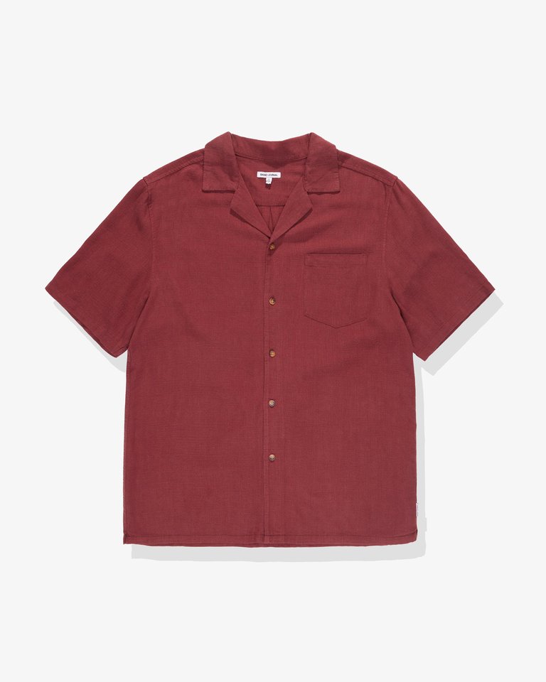 Brighton S-S Woven Shirt - Red Mahogany - Red Mahogany