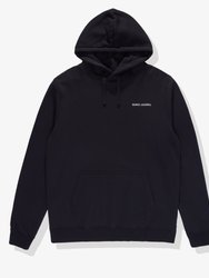 Label Hoodie Graphic Fleece - Black