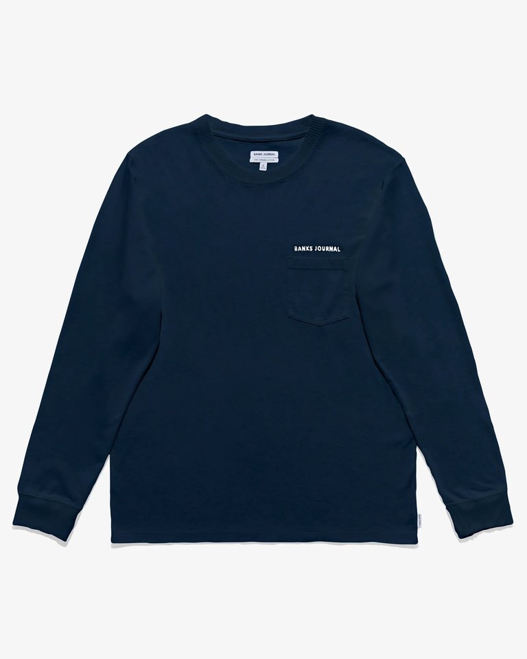 Label LS Pocket Tee Shirt - Dirty Denim