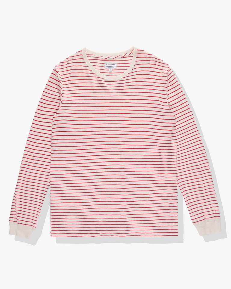 Minimal Long Sleeve Tee Shirt - Blood Orange - Blood Orange