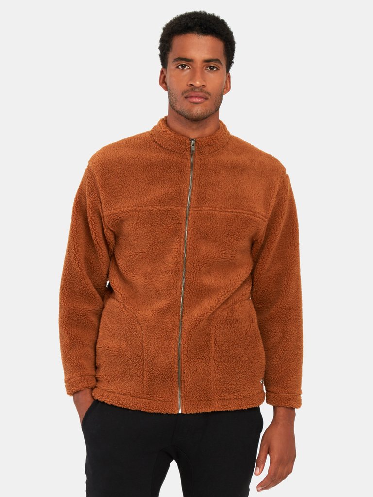 Murphy Sherpa Fleece Jacket - Burnt Khaki