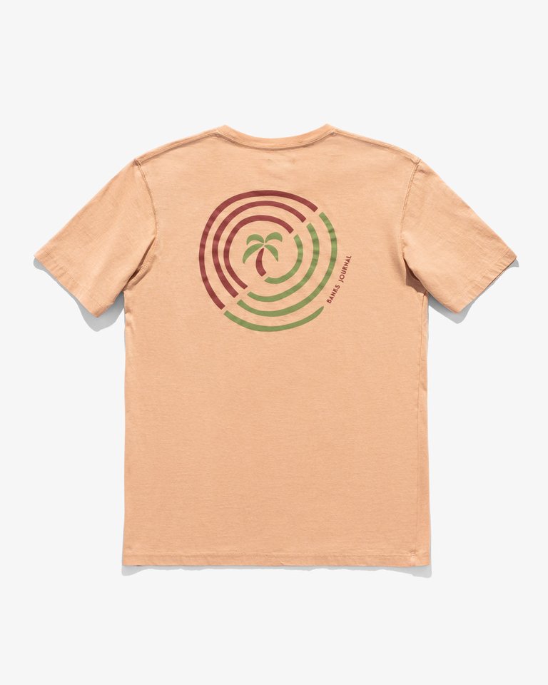 Palm Swirl Faded Tee Shirt - Maple