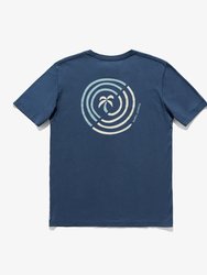 Palm Swirl Faded Tee Shirt - Insignia Blue