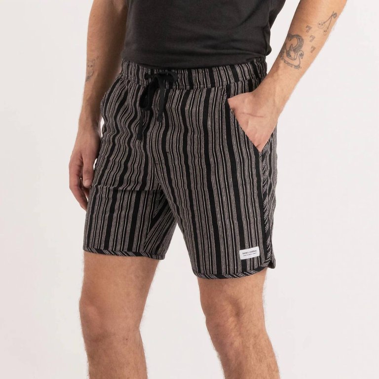 Pathway Stripe Elastic Walkshort In Black