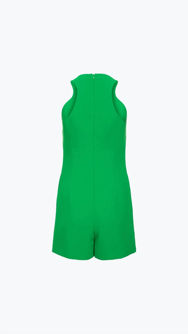 Crepe Short Dress Romper In Grass Green