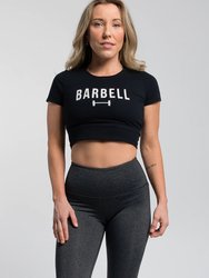 Barbell Crop Tee - Black