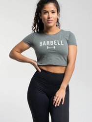 Barbell Crop Tee - Heather