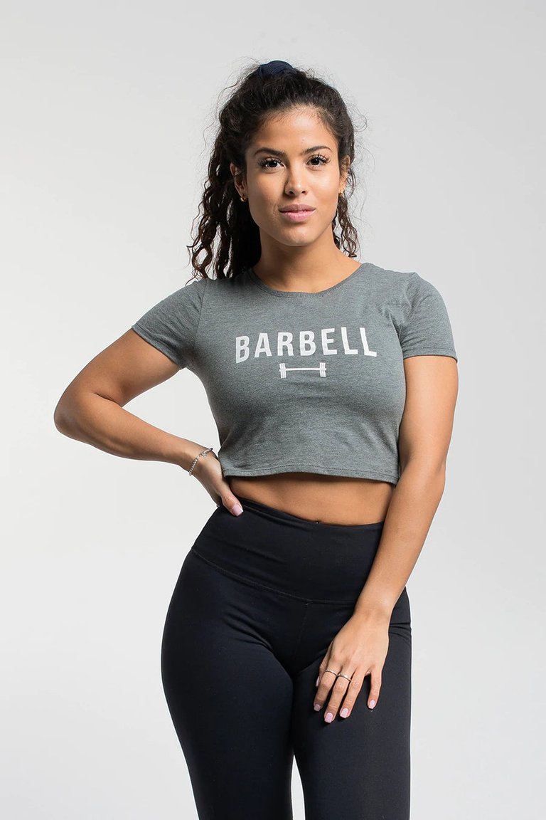 Barbell Crop Tee - Heather