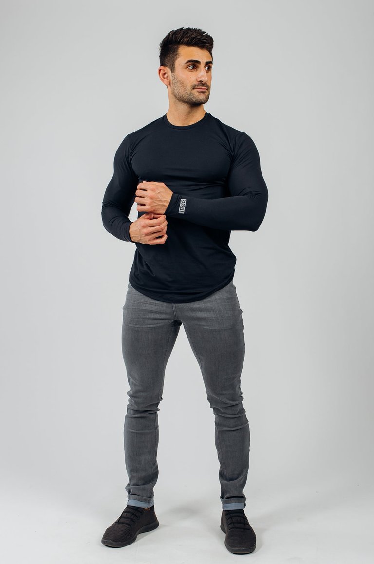 Fitted Drop Hem Long Sleeve