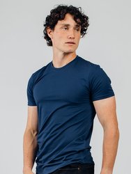 Fitted Drop Hem Tee - Cobalt