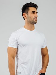 Fitted Drop Hem Tee - White