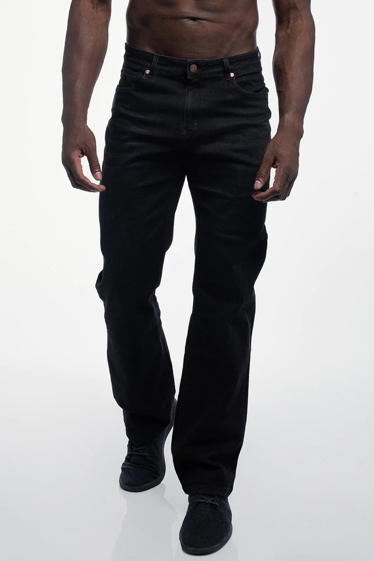 Relaxed Athletic Fit Jeans - Jet Black