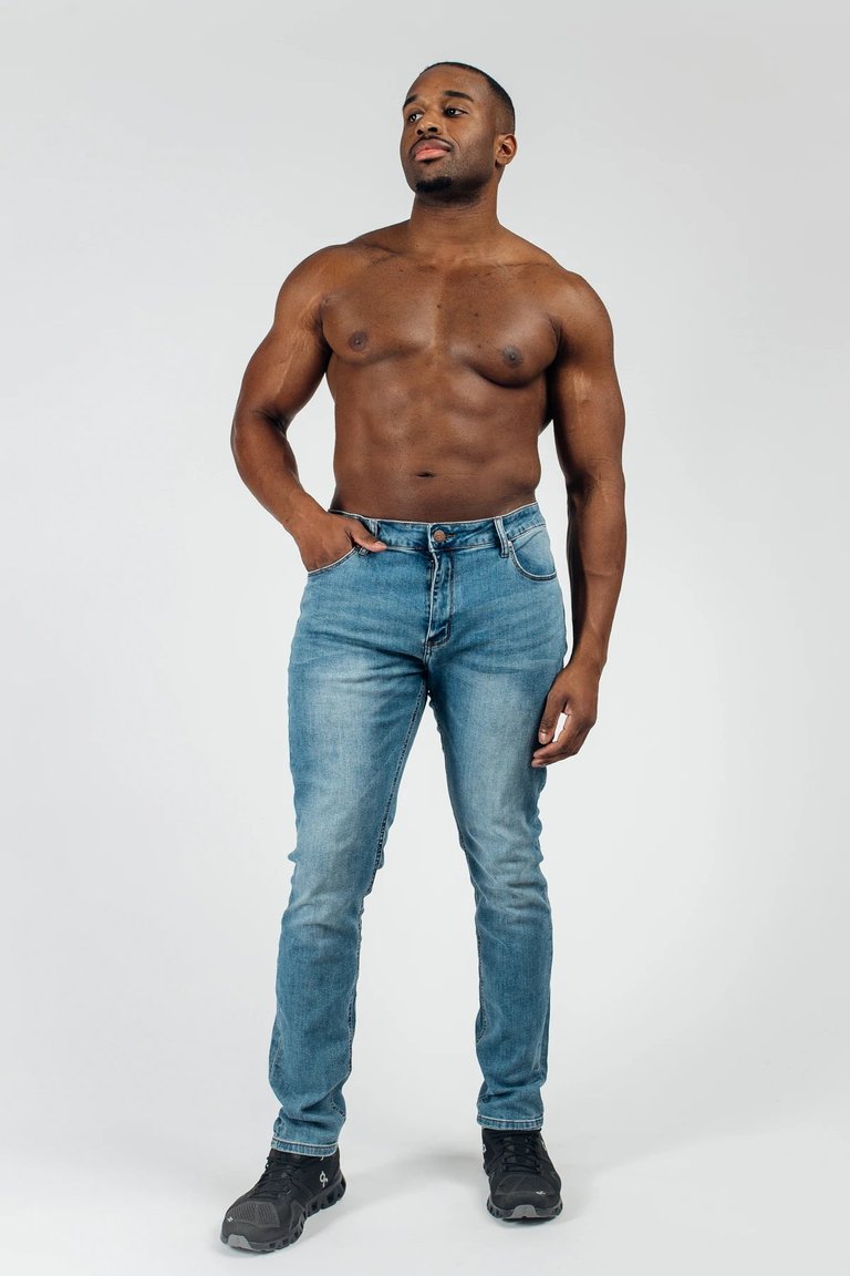 Slim Athletic Fit Jeans - Light Distressed