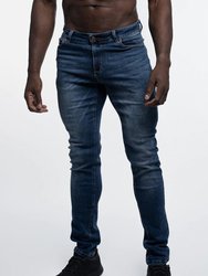 Straight Athletic Fit Jeans - Medium Distressed