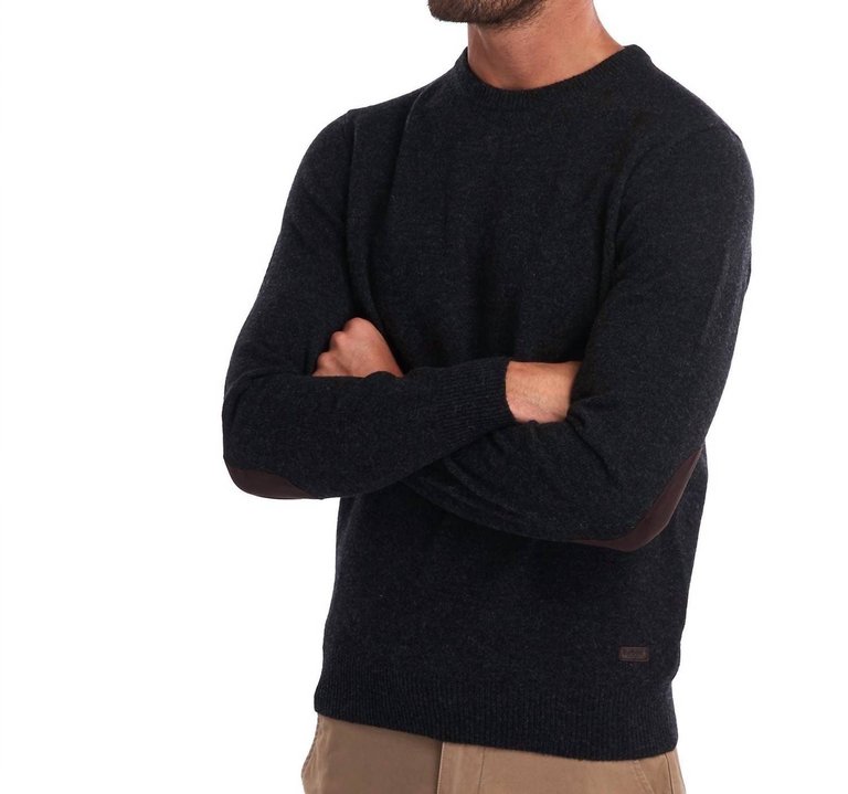 Essential Patch Crew Neck Sweater - Charcoal