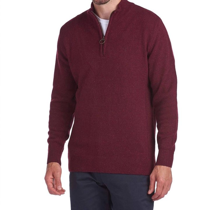 Men's Tisbury Half Zip Sweater - Ruby