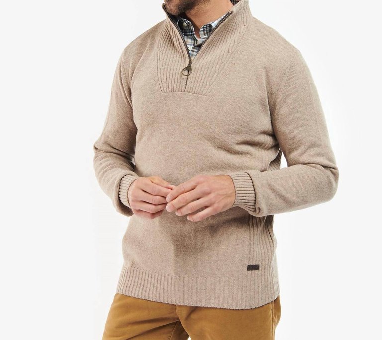 Nelson Essential Half Zip Sweater - Stone