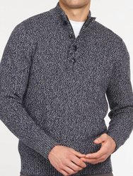 Sid Half Zip Sweater - Navy Marl