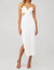 Cut Out Slit Midi Dress In Ivory - Ivory
