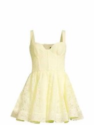 Lotus Lace Mini Dress - Soft Yellow