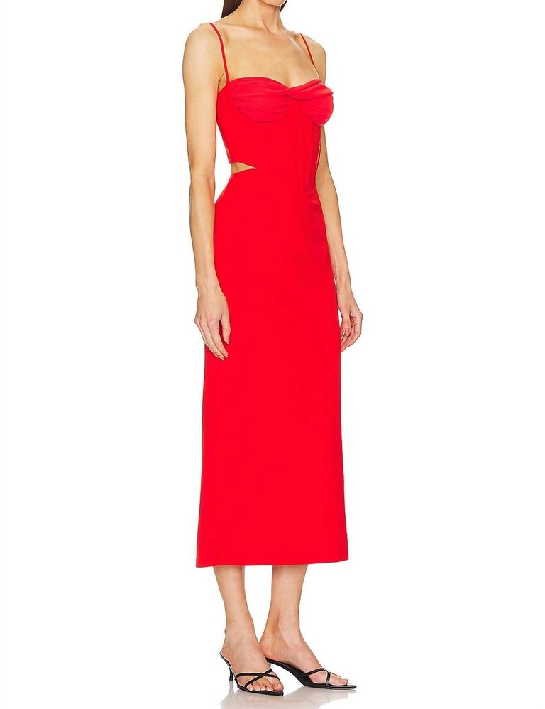 Martini Midi Dress In Fire Red