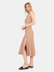 PLEAT BUTTON SKIRT