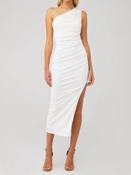 Rosalie Midi Dress In Orchid White - Orchid White