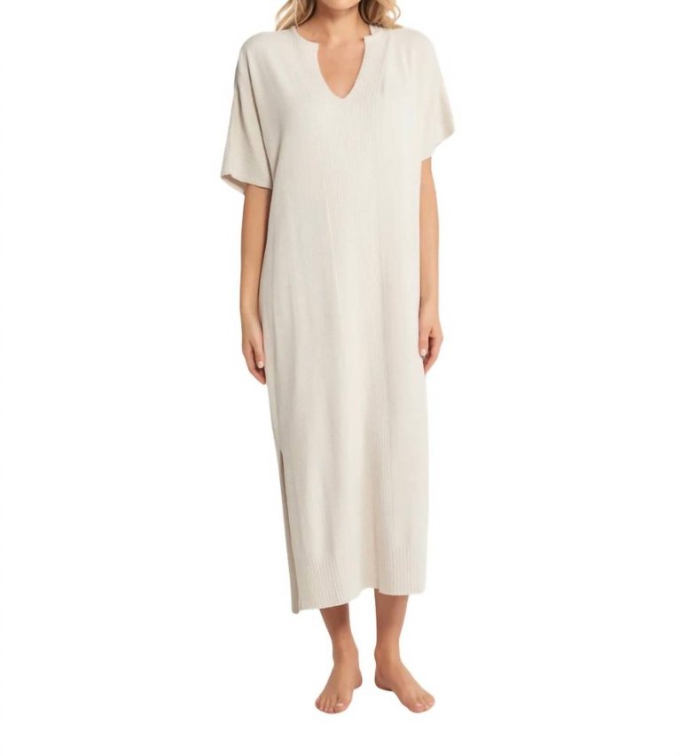 Cozy Lite Caftan Dress In Sand Dune - Sand Dune