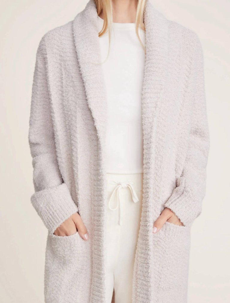 Cozychic Chenille Long Cardi In Stone