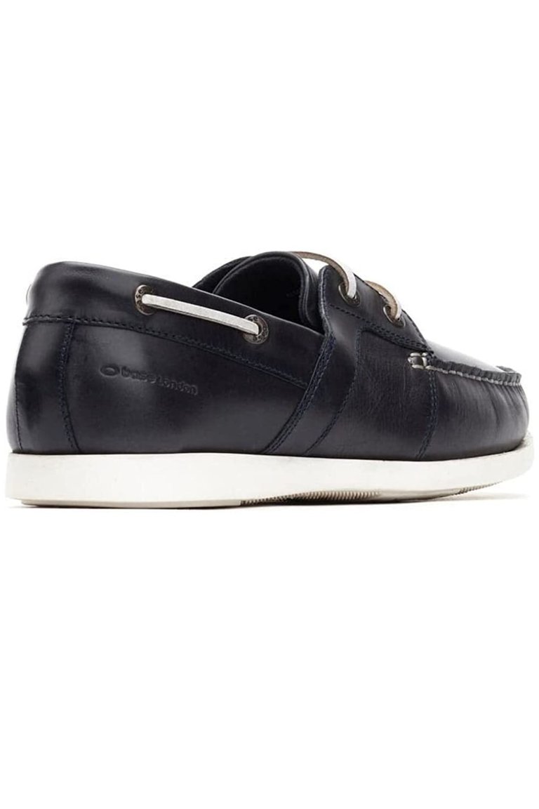 Mens Cabin Leather Boat Shoes - Navy