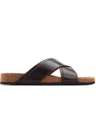 Mens Cancun Crossover Sandals - Brown - Brown