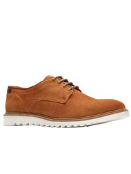 Mens Coby Plain Leather Derby Shoes - Ginger