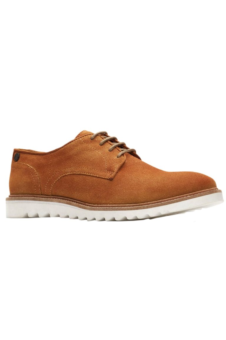 Mens Coby Plain Leather Derby Shoes - Ginger