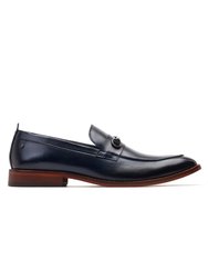 Mens Coda Leather Loafers - Navy - Navy
