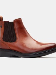 Mens Denson Leather Chelsea Boots - Burnt Tan - Burnt Tan