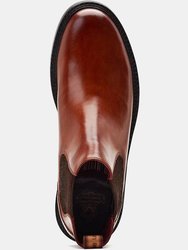 Mens Denson Leather Chelsea Boots - Burnt Tan