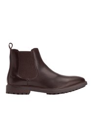 Mens Garrison Leather Chelsea Boots - Dark Brown - Dark Brown