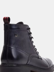 Mens Henderson Leather Combat Boots (Dark Grey)