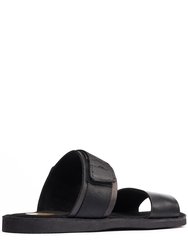 Mens Katsu Leather Sandals - Black