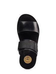Mens Katsu Leather Sandals - Black