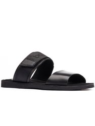 Mens Katsu Leather Sandals - Black - Black