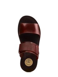 Mens Katsu Leather Sandals - Brown