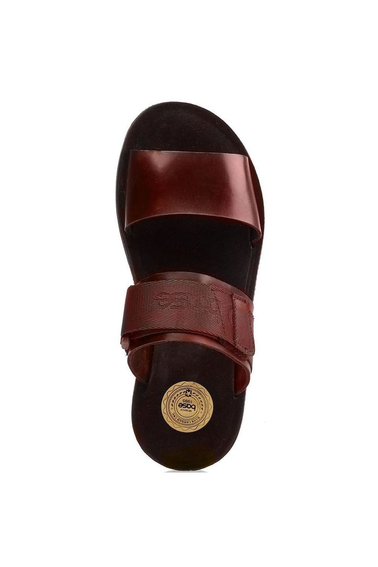 Mens Katsu Leather Sandals - Brown