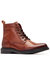 Mens Peyton Leather Combat Boots - Burnt Tan - Burnt Tan