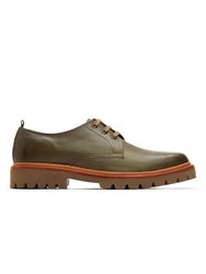 Mens Randolf Leather Derby Shoes - Khaki Green