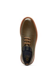 Mens Randolf Leather Derby Shoes - Khaki Green