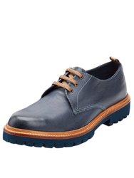 Mens Randolf Leather Derby Shoes - Navy - Navy